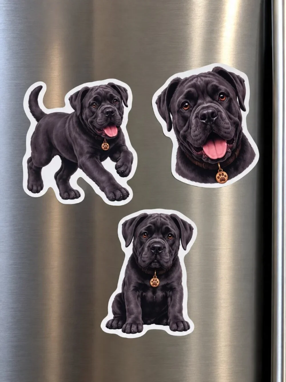 3 Cane Corso Dog Magnets Black Puppy Fridge Refrigerator Decor Dog Lover Gift